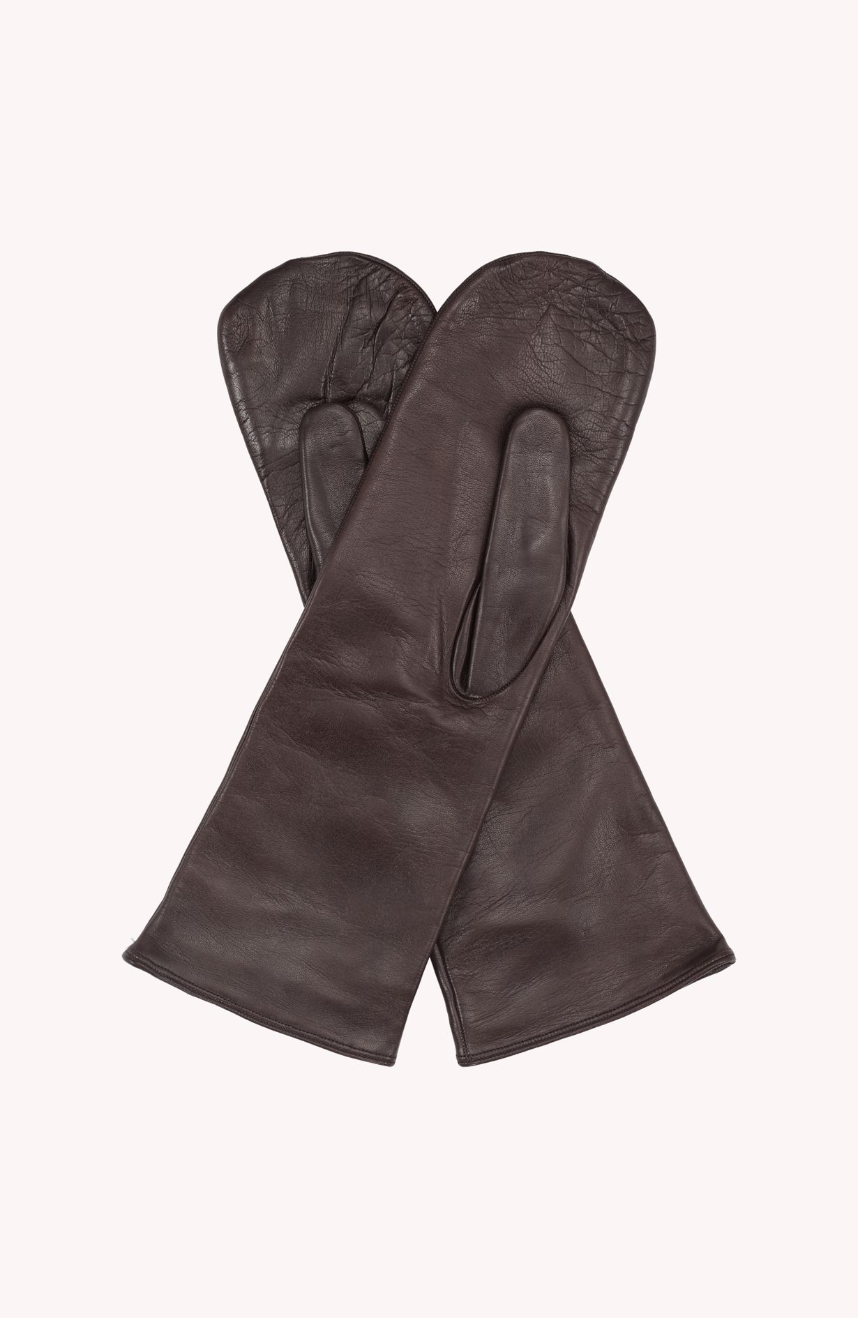 Iblamelulu mittens leather dark brown